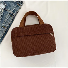 Custom Embroidered Corduroy Makeup Bag – Personalized Travel Pouch