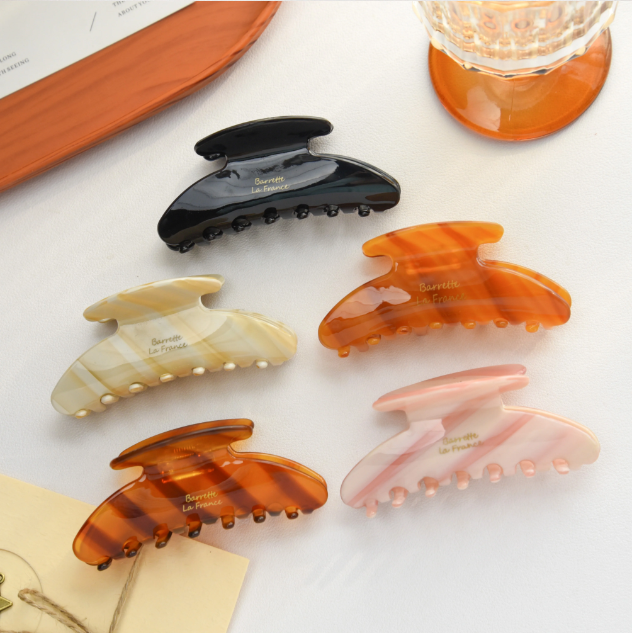 Retro Korean Acetate Hair Claw – Large Shark Clip for Women & Girls