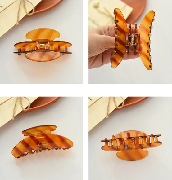 Retro Korean Acetate Hair Claw – Large Shark Clip for Women & Girls