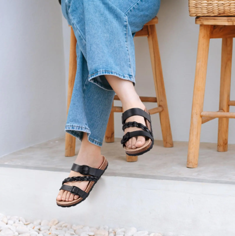 Crestar Women’s Arch Support Sandals – Slip-On Buckle Slide Fashion for Summer