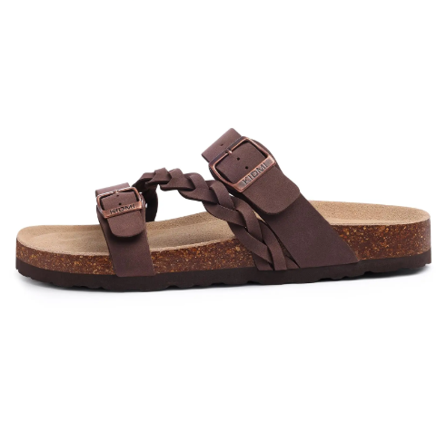 Crestar Women’s Arch Support Sandals – Slip-On Buckle Slide Fashion for Summer