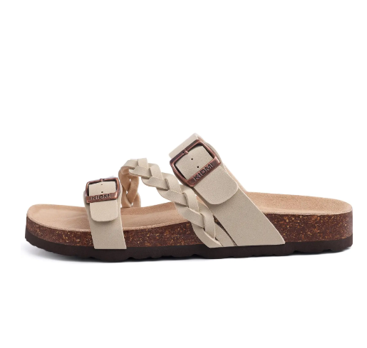 Crestar Women’s Arch Support Sandals – Slip-On Buckle Slide Fashion for Summer