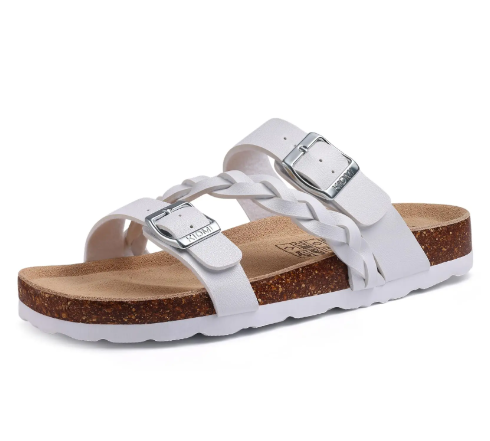 Crestar Women’s Arch Support Sandals – Slip-On Buckle Slide Fashion for Summer