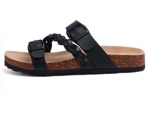 Crestar Women’s Arch Support Sandals – Slip-On Buckle Slide Fashion for Summer