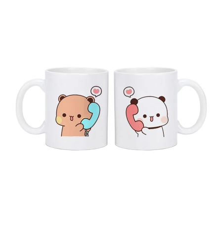 Bubu & Dudu Panda Bear Mug – Cute Ceramic Coffee & Milk Cup