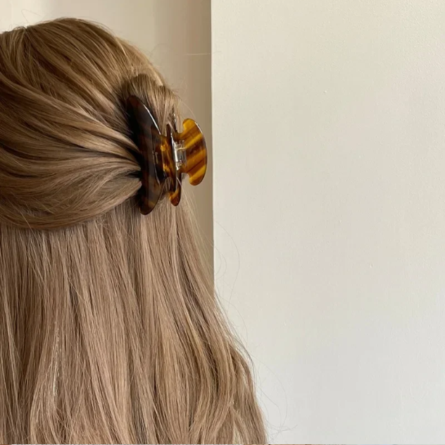 Retro Korean Acetate Hair Claw – Large Shark Clip for Women & Girls