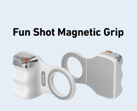 Fun Shot Magnetic Grip – Ergonomic Phone Camera Grip with Detachable Remote, Expandable Functionality for iPhone & Android