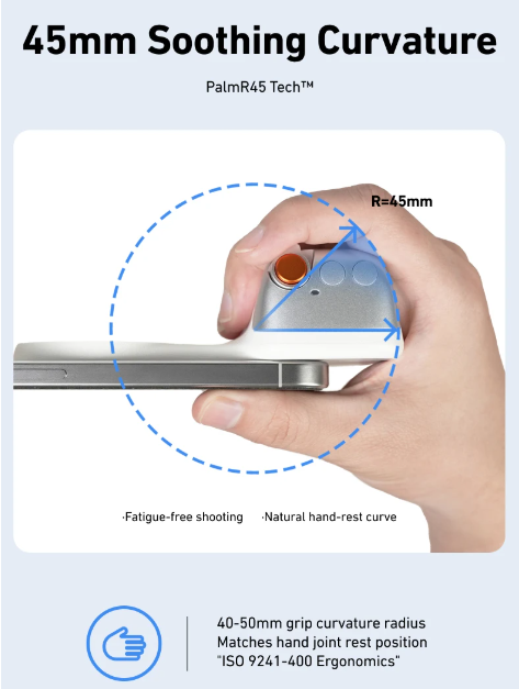 Fun Shot Magnetic Grip – Ergonomic Phone Camera Grip with Detachable Remote, Expandable Functionality for iPhone & Android