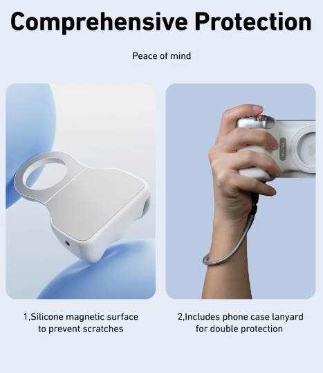 Fun Shot Magnetic Grip – Ergonomic Phone Camera Grip with Detachable Remote, Expandable Functionality for iPhone & Android