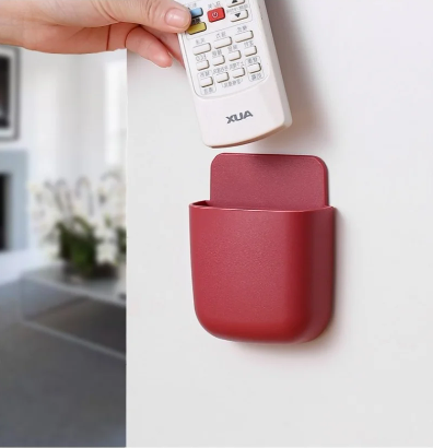 Wall-Mount Media Organizer – Mobile, Plug & Remote Control Holder