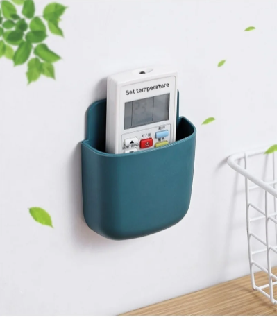 Wall-Mount Media Organizer – Mobile, Plug & Remote Control Holder