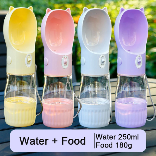 2-in-1 Portable Pet Water Bottle & Food Container