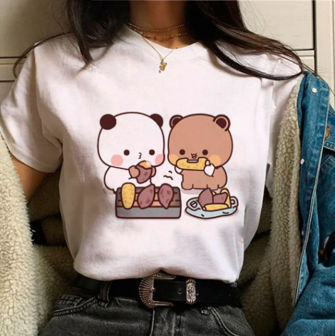 Bubu Dudu Comic Anime Tee – Funny Graphic T-Shirt for Women & Girls