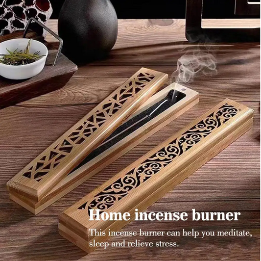 Natural Bamboo Incense Holder – Japanese-Style Ash Catcher for Stick Incense