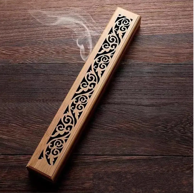 Natural Bamboo Incense Holder – Japanese-Style Ash Catcher for Stick Incense