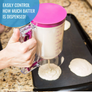 Hand-Held Pancake Cupcake Batter Dispenser – 900ml Manual Cream Dispenser for Cupcakes, Waffles, Muffins & Baking