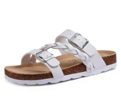 Crestar Women’s Arch Support Sandals – Slip-On Buckle Slide Fashion for Summer