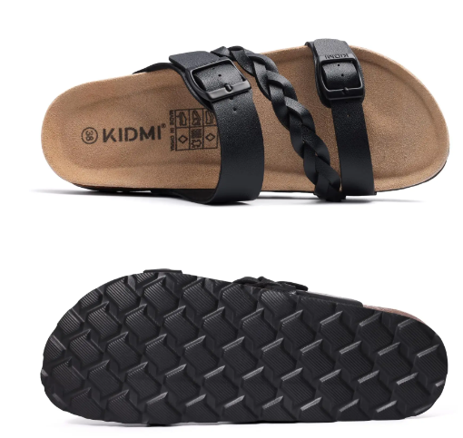 Crestar Women’s Arch Support Sandals – Slip-On Buckle Slide Fashion for Summer