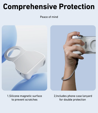 Fun Shot Magnetic Grip – Ergonomic Phone Camera Grip with Detachable Remote, Expandable Functionality for iPhone & Android