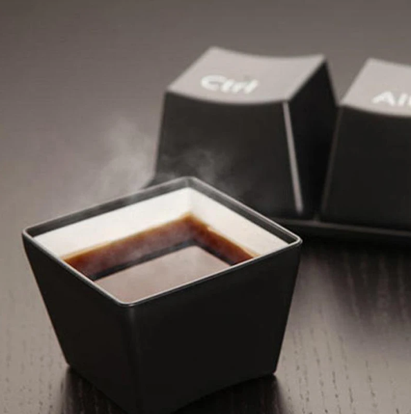 3-Piece Keyboard Key Mug Set – Ctrl, Alt, Del Coffee Cups in Black for Office & Gift Ideas