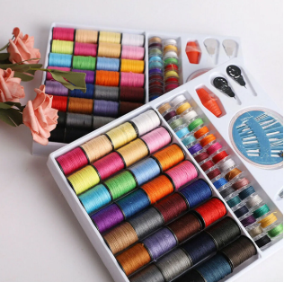64‑Piece Assorted Color Embroidery Thread & Bobbin Set – Pre‑wound Polyester Spools for Hand & Machine Sewing